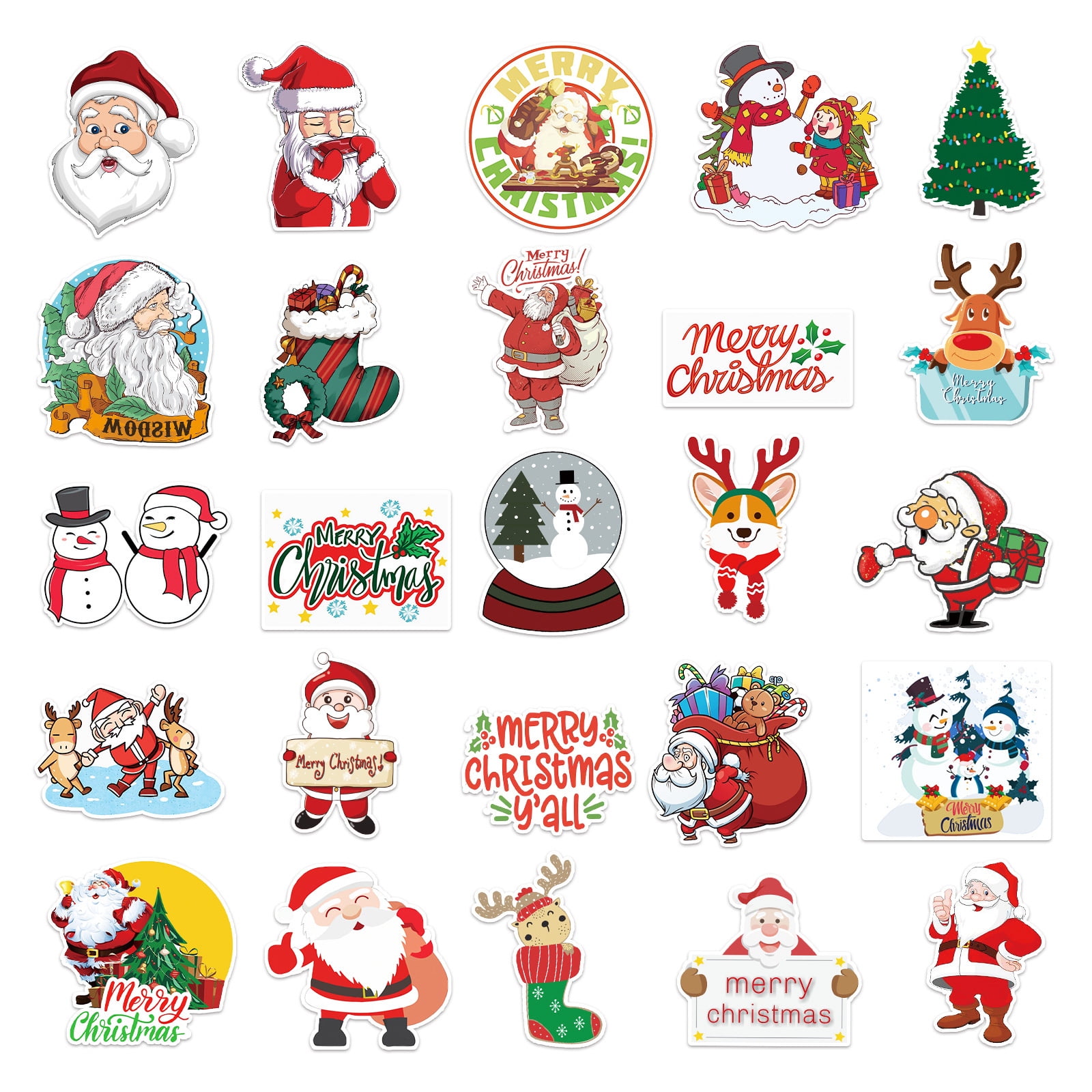500Pieces Christmas Stickers Roll Round Snowflake Christmas Tree Stickers for Kids Tiny Xmas Winter Holiday Stickers for Card Craft Envelope Seal