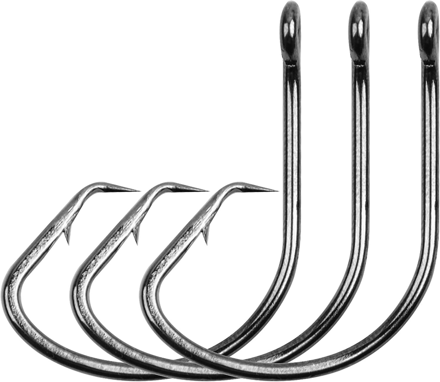 100pcs Circle Hooks Saltwater High Carbon Steel Offset Fish Hooks Catfish Hooks Octopus J Hooks