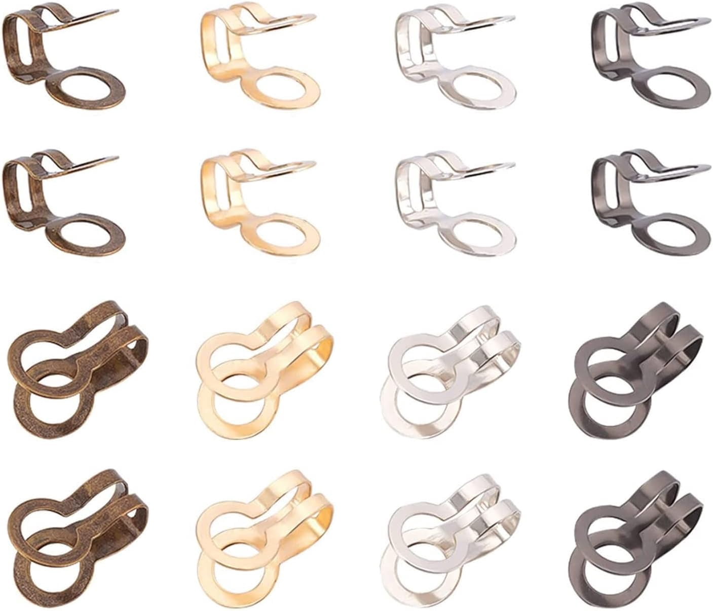 100pcs Clamshell Knot Cover 4 Colors Fold-Over Bead Tips Cable Clips ...