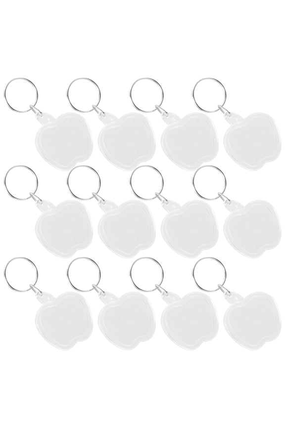 100pcs Clear Acrylic Blank Photo Frame Picture Frame Key Chains Key Rings Shape Picture Insert in Keyring Ornaments