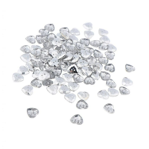 100pcs Clear Acrylic Rhinestone Buttons Faceted Flat holes DIY Sewing 12mm