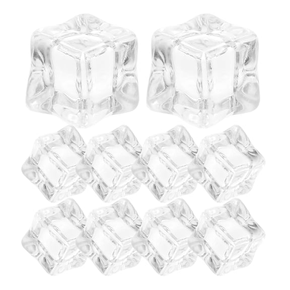 CIMAXIC 100Pcs Transparent Plastic Fake Ice Blocks for Home Decor and Photography Props