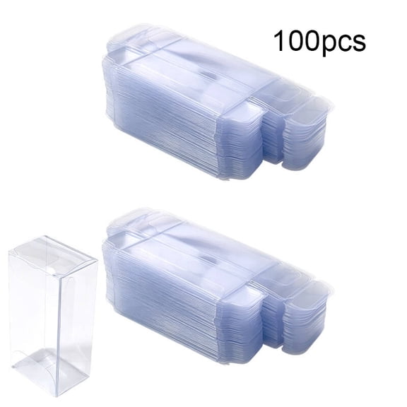 100pcs Clear Plastic Display Boxes- Stackable Durable Storage Containers for Model Cars, Gift Packaging, Collectibles & Home Organization, Transparent Packaging, Secure Lid, Collectible Case, Office