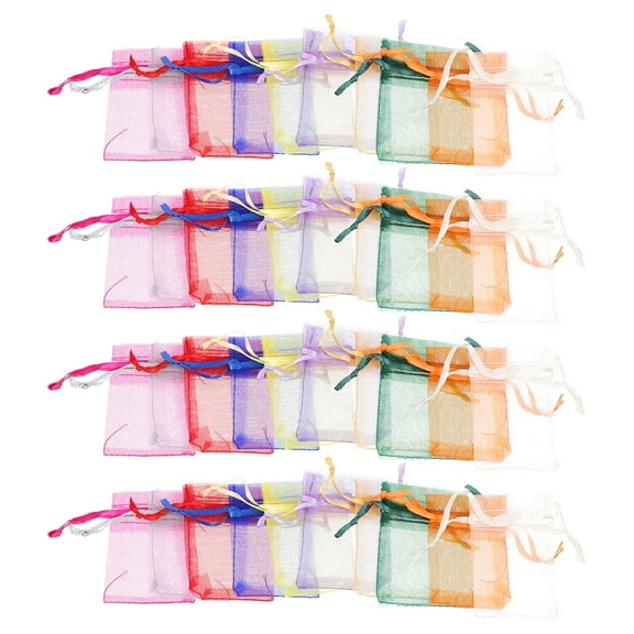 100pcs Cloth Gift Bags Festival Wedding Party Favor Mesh Drawstring Pouches