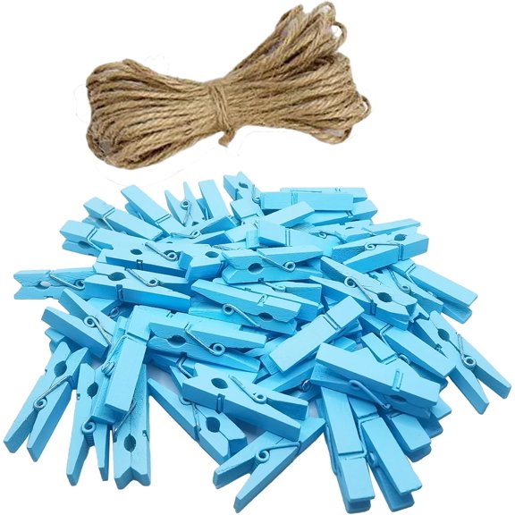 100pcs Colored Wooden, Mini Clothespins for Photos, Small Clothes Pins for Photos, for Dry Laundry On Clothesline, Bag Clips, Crafts, Photos, Home, School, Arts Crafts Deco.