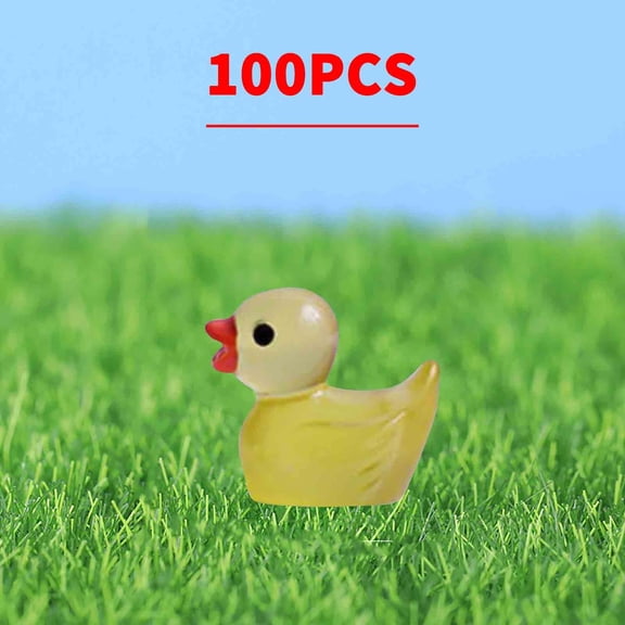 100pcs Colorful Luminous Duckling Resin Figurine