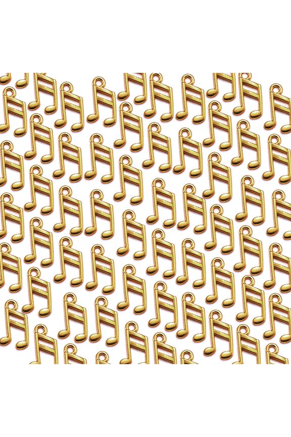 100pcs Colorful Musical Note Charm for Necklace and Jewelry Accessories Rusts Resistant Alloy Necklaces Pendant