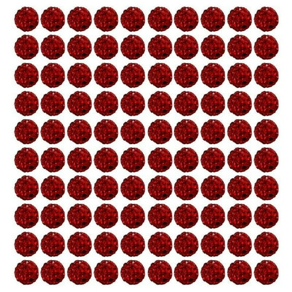100pcs Colorful Rhinestones Beads 10mm Round Disco Ball Clay Bead for Personalized Crafts Jewelry Making Findings