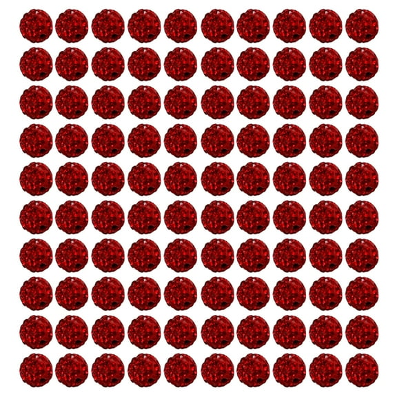 100pcs Colorful Rhinestones Beads 10mm Round Disco Clay Bead for Crafts Jewelry Making Findings