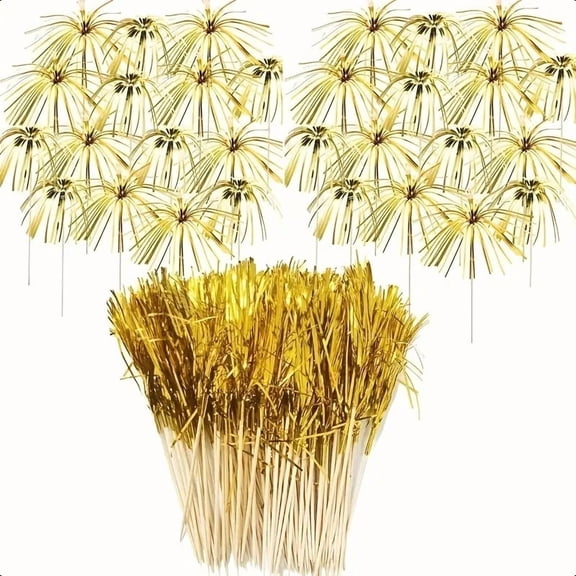 100pcs Colorful Roostertail Fireworks Drinking Picks - Fun Party Toothpicks for Fruit and Appetizers