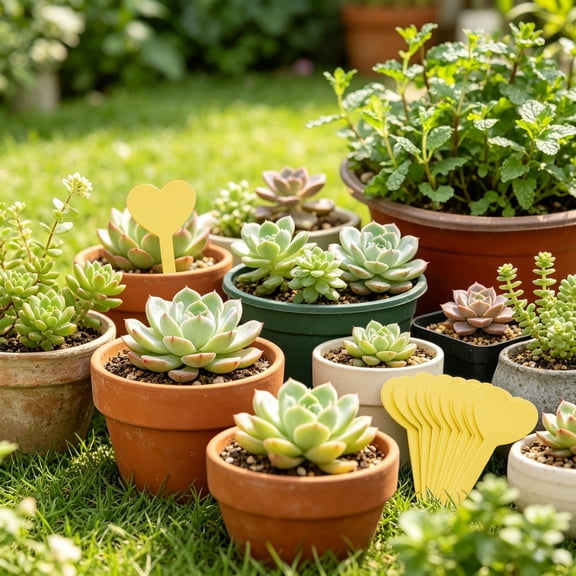 100pcs Colors Gardening Label Heart Shape Plant Label Pvc Material Reusable Plant Labels Watertight Durable,Heart Shape Plant Markers Flower Herb Identification Gifts For Gardening Lover 3.34x1.88in