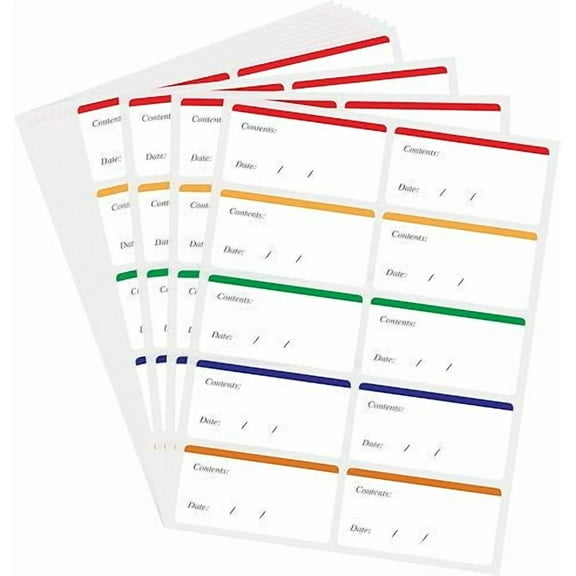 100pcs Coloured Freezer Labels, Removable, For Food Containers, Kitchen Organization