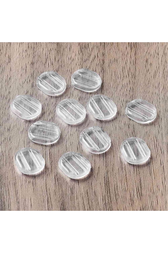 100pcs Comfort Silicone Clip on Earring Pads for French Clip Earrings Anti-Pain Clip-on Earring Cushion Clear 10x8.5x2mm Hole: 1x7.5mm