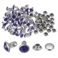 thumbnail image 1 of 100pcs Crystal Rivets 6mm Rhinestone Rivets Rapid Stud Rivets for Clothing Leather Crafting, Dark Blue, 1 of 6