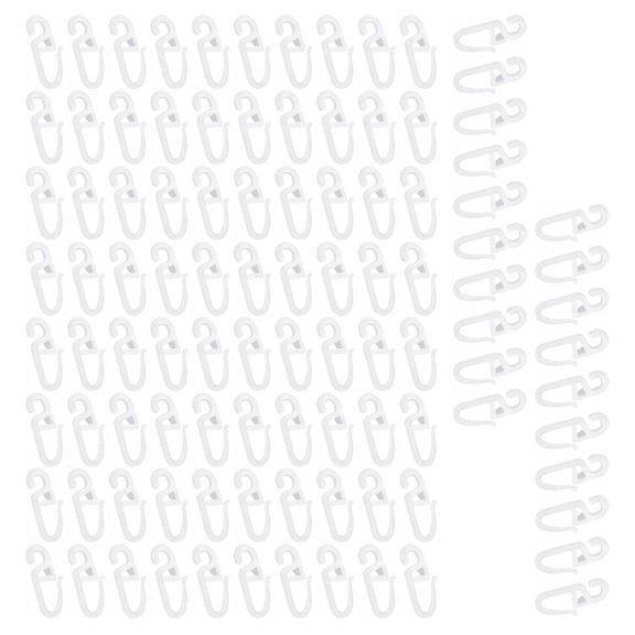 100pcs Curtain Track Rails S Shape Sliders Gliders Hooks for Easy Installation