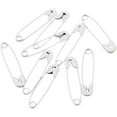 thumbnail image 1 of 100pcs Curved Basting Pins Iron Safety Pins Coilless Safety Pin Strong Blanket Pins for Knitted Fabric Skirts Kilt Crafts White, 1 of 2