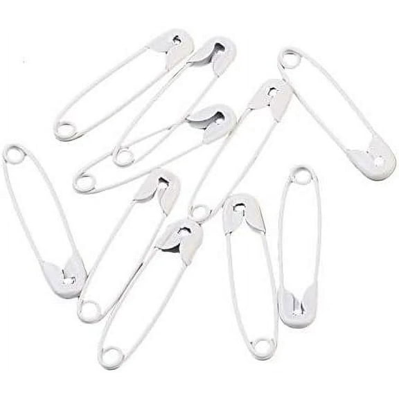 100pcs Curved Basting Pins Iron Safety Pins Coilless Safety Pin Strong Blanket Pins for Knitted Fabric Skirts Kilt Crafts White