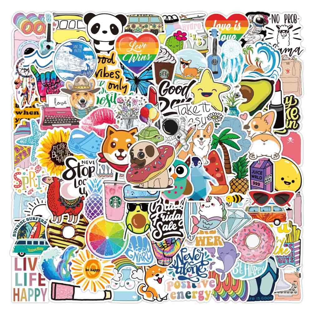 100pcs Cute Stickers for Water Bottles Laptop, VSCO Aethetic Stickers ...