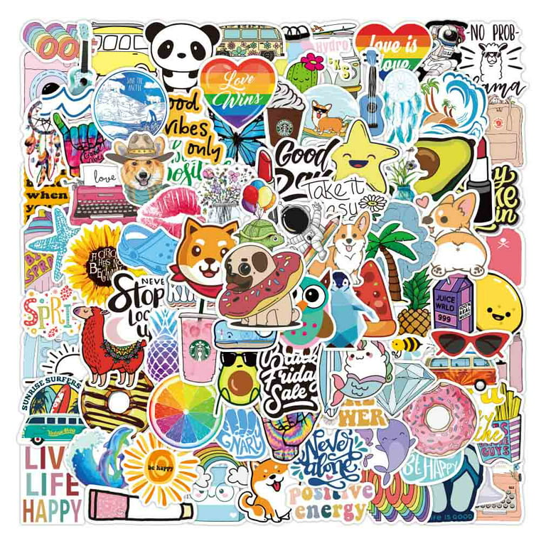 100Pcs Cute Stickers,Aesthetic Vinyl Waterproof Stickers for Laptop