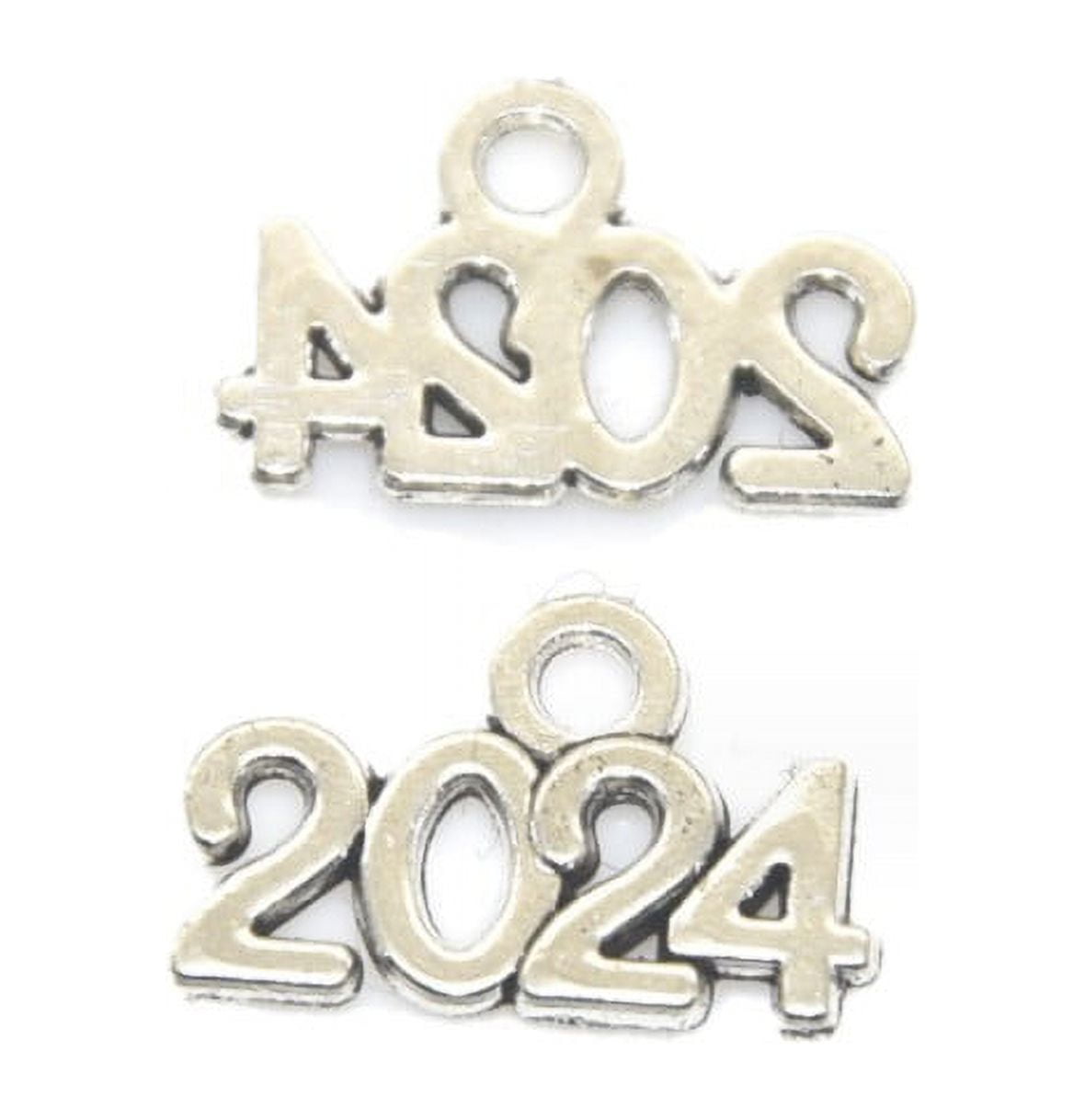 TOPBATHY1 100pcs DIY Charms 2024 Graduation Pendants Necklace Bracelet Jewelry Making DIY 2024 Charms