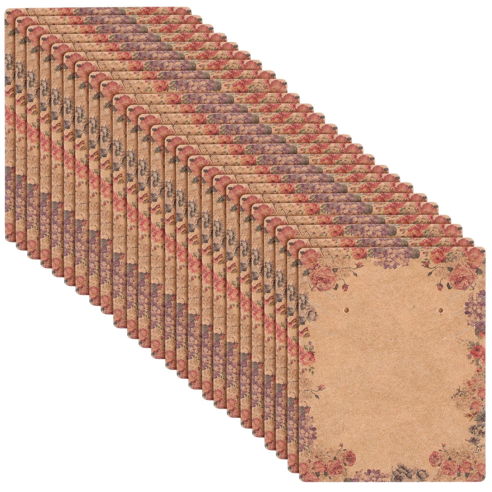 100pcs Decorative Floral Pattern Jewelry Display Cards Earring Display ...