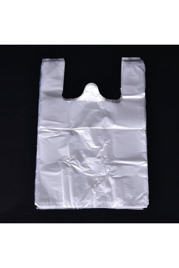 100pcs Design Plastic T-Shirt Retail Shopping Supermarket Bags Handles Packaging,