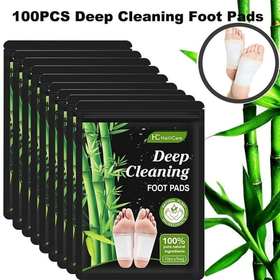 100pcs Detox Foot Pads,  Deep Cleansing Foot Pads, Natural Bamboo Vinegar Mugwort Powder Foot Pads for Relieve Fatigue,Improve Sleep  - Foot Care Detox