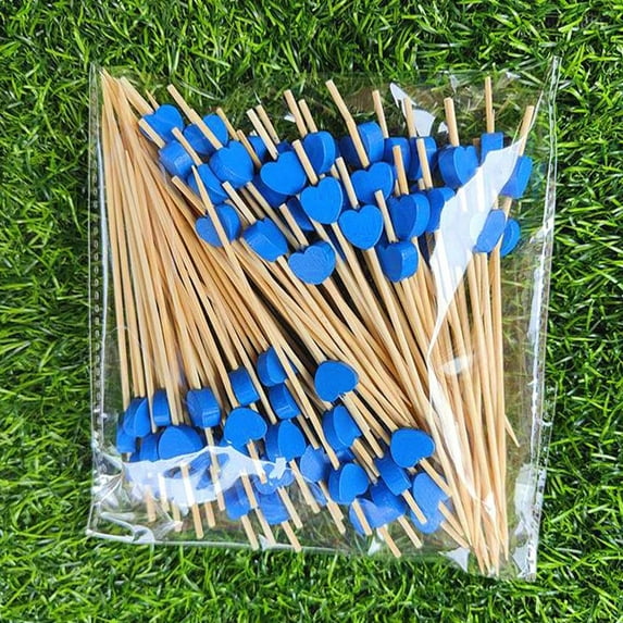 100pcs Disposable Bamboo Sticks for Cocktails & Cakes - Colorful Fruit Design ↕ P0W7