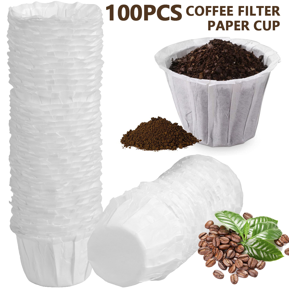 100pcs Disposable Coffee Paper Filters, Keurig K Cup Paper Filters for
