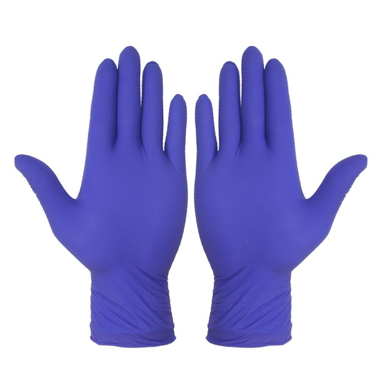 100pcs Disposable Gloves Waterproof Latex Gloves Protective Oil-proof  Baking Gloves for Daily Use (M Size, Blue)