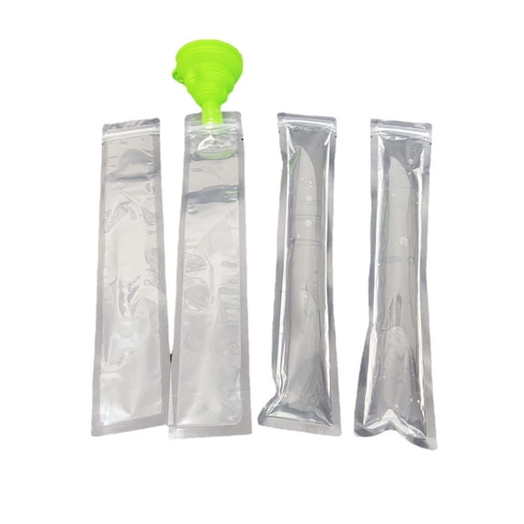100pcs Disposable Ice Pop Bags with Funnel 22x6cm Clear Freezer Tubes for Homemade