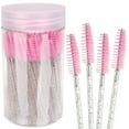 100pcs Disposable Mascara Brushes with Container, Mascara Wands Makeup