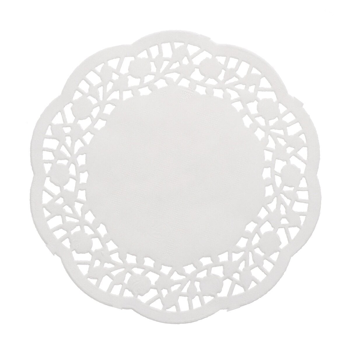 100pcs Disposable Oil-absorbing White Lace Paper Doilies Cake Box Liner Packaging Paper Pad 4.5" (Random Grain Style)