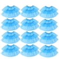 thumbnail image 1 of 100pcs Disposable Plastic Shoe Covers Carpet Cleaning Overshoes (Blue), 1 of 8