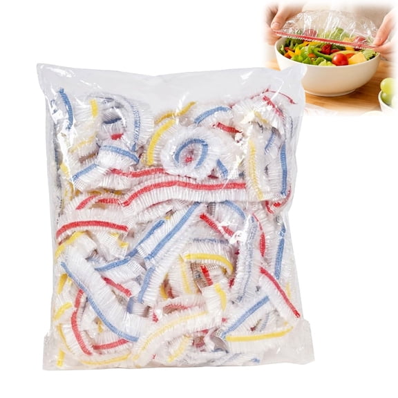 100pcs Disposable Stretch Food Covers for Bowls, Reusable Fresh Keeping Bags, Food-Grade PE Elastic Covers