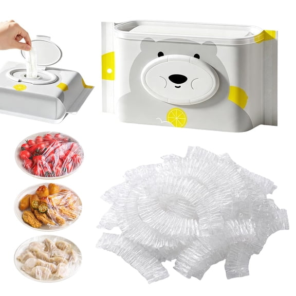 100pcs Disposable Stretch Food Covers for Bowls and Plates