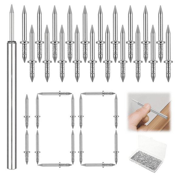 100pcs Double Head Skirting Non-Tracking Nails+1 Tool-Boxed