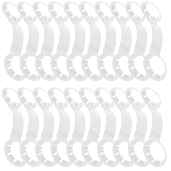 AURARMLET Bottle Hanging Buckle White PP for Factory Professionals 100Pcs 5.7X1.6X0.2in