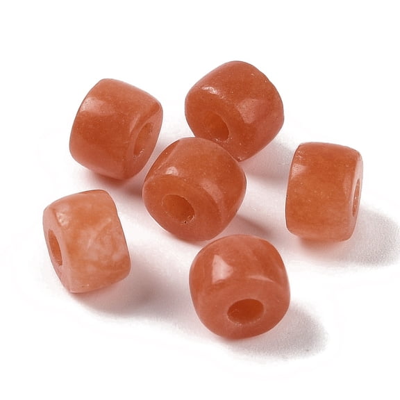 100pcs Dyed Natural White Jade Beads Flat Round FireBrick 8x6mm Hole: 3mm