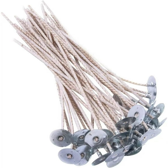 100pcs ECO 16 Wicks for Soy Candles, 6 inch eco Pretabbed Candle Wicks for Candle Making,CD 22 Thick Candle Wick with Base