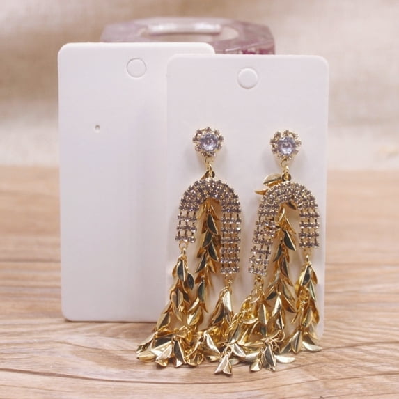 100pcs Earmail Set Cards Solid Color Earring Tags 5x9cm Jewelry Set Display Card beige 100card100bag