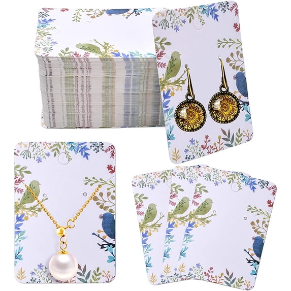 100pcs Earring Cards Set, Earring Stud Necklace Display Cards Earring Display Card Holder Colorful Jewelry Display Cards Paper Tags DIY Handmade Packing Cards