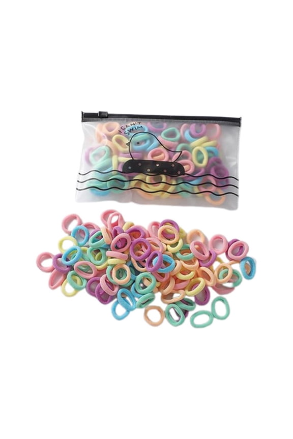 100pcs Elastic Hair Bands Girls Rubber Band Sweets Clips Scrunchie Ties ❄ S5A1