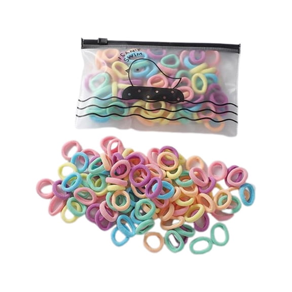 100pcs Elastic Hair Bands Girls Rubber Band Sweets Clips Scrunchie Ties ❄ S5A1