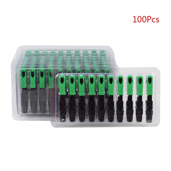 100pcs Embedded UPC Fiber Fast Connector FTTH Single Mode Optical Quick Connector Adapter Field Assembly