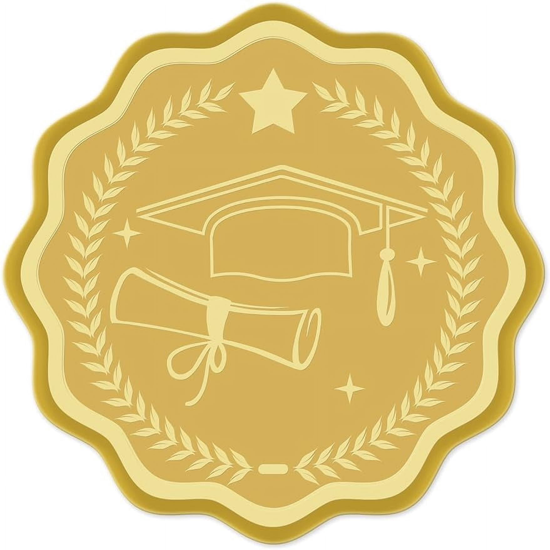 100pcs Embossed Foil Stickers Bachelor Cap Pattern Gold Foil ...