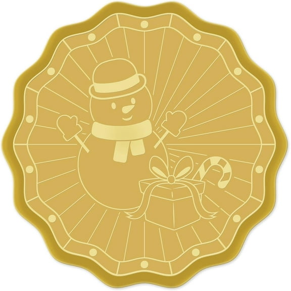 100pcs Embossed Foil Stickers Snowman Christmas Gold Foil Certificate Seals 1.9" Self Adhesive Embossed Seals Decoration Labels for Certificates Awards Graduation Invitations Diplomas Golden