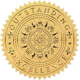 thumbnail image 1 of 100pcs Embossed Gold Foil Sticker Floral Outstanding 2" Vintage Foil Self Adhesive Sticker Labels Excellence for Invitation Graduation Achievement Corporate Certificates Diplomas, 1 of 9