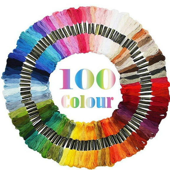 100pcs Embroidery Floss,Embroidery Thread,Rainbow Friendship Bracelet String of Cross Stitch Threads & String for Bracelet Making 8.75 yds