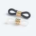 thumbnail image 1 of 100pcs Eyeglass Holders Glasses Rubber Loop Ends with 302 Stainless Steel Findings Long-Lasting Plated Golden 20.5x6mm Hole: 3x2mm, 1 of 2